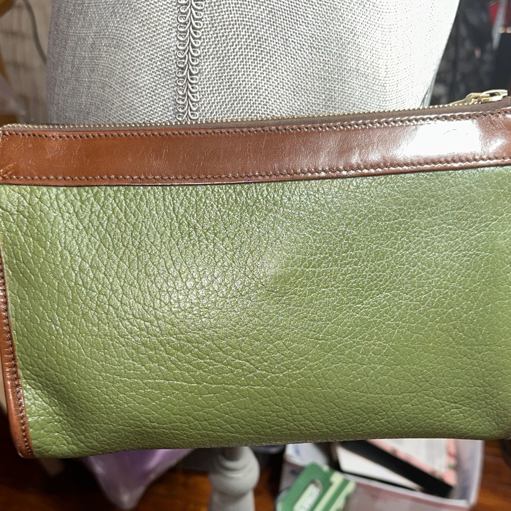 Dooney & Bourke Green and Tan Leather Crossbody Bag - Picture 11 of 15